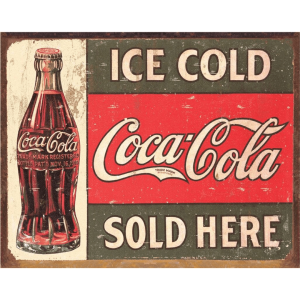 Metal Sign Coca Cola Circa 1916 Ice Cold Sold Here 16"x12.5"