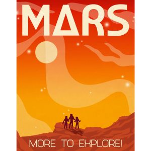 Metal Sign Mars 16"x12.5"