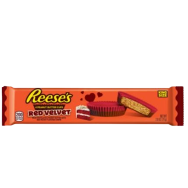 Hershey Reeses Red Velvet Milk Chocolate Red velvet Crème Peanut Butter Cups Std Bar 24x1.4oz