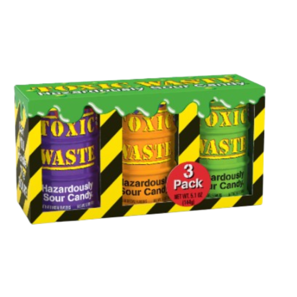 Toxic Waste Sour Special Edition Candy Drums 3pk 5x5.1oz