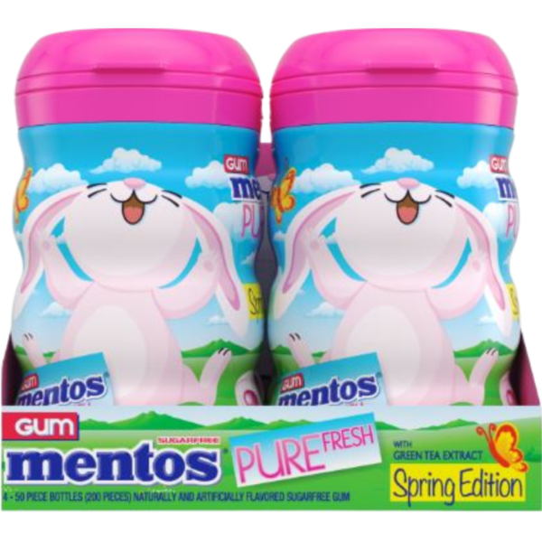 Mentos Pure Fresh Gum, Spring Edition, Bubble Fresh, Sugar Free, 50 Piece Bottles 4
