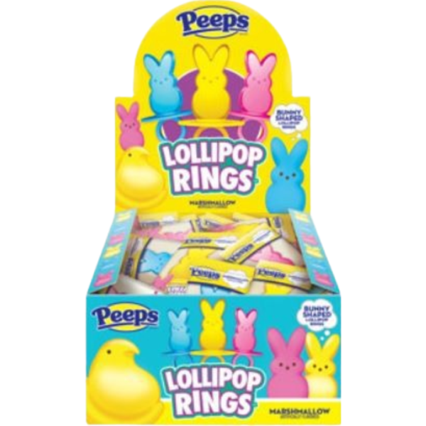 Flix Imaginings Peeps Bunny Single Lollipop Rings 48x0.42oz