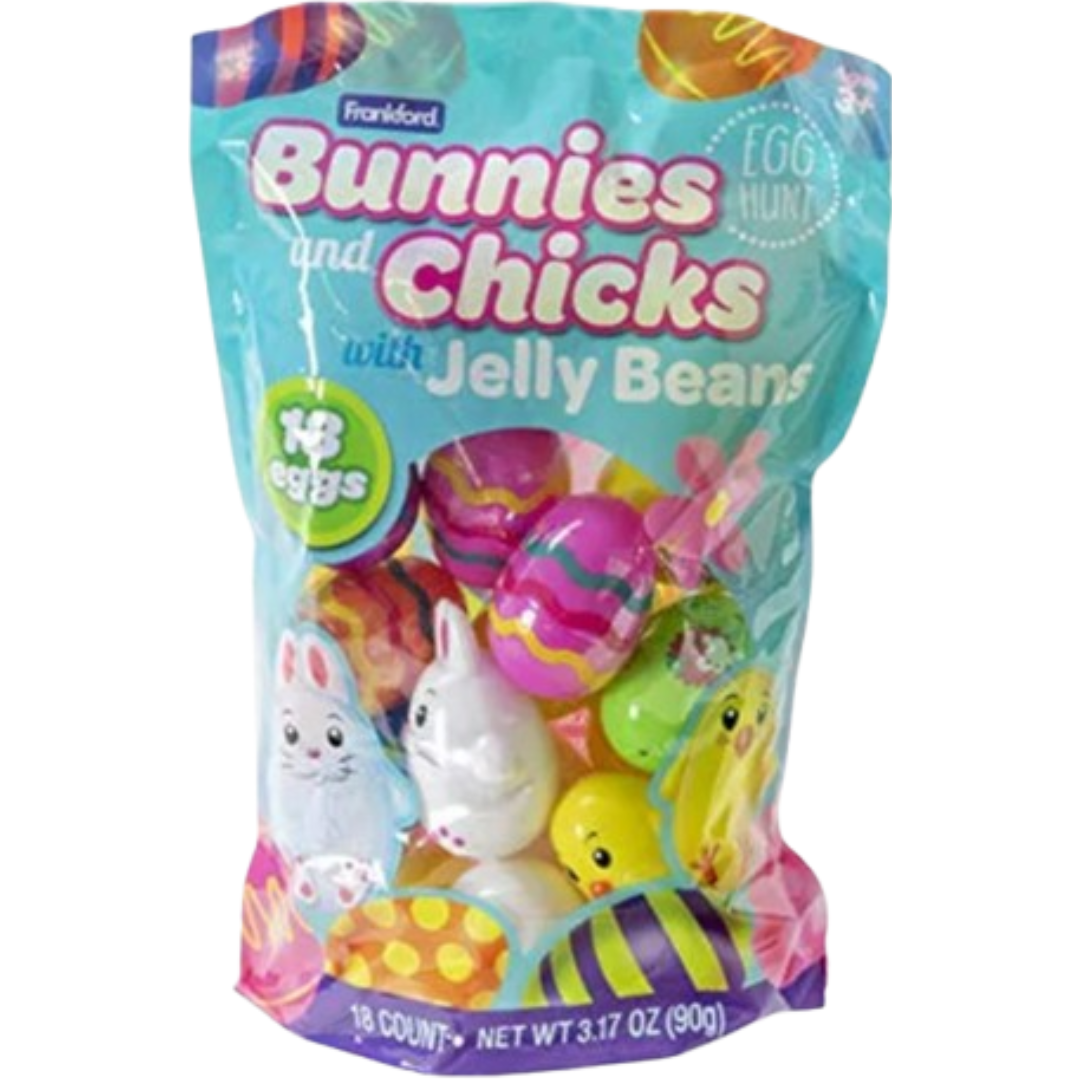 Frankford Bunnies and Chicks With Jelly Beans Egg Hunt Eighteen Pieces Easter 6 Frankford Bunnies and Chicks With Jelly Beans Egg Hunt Eighteen Pieces Easter 6