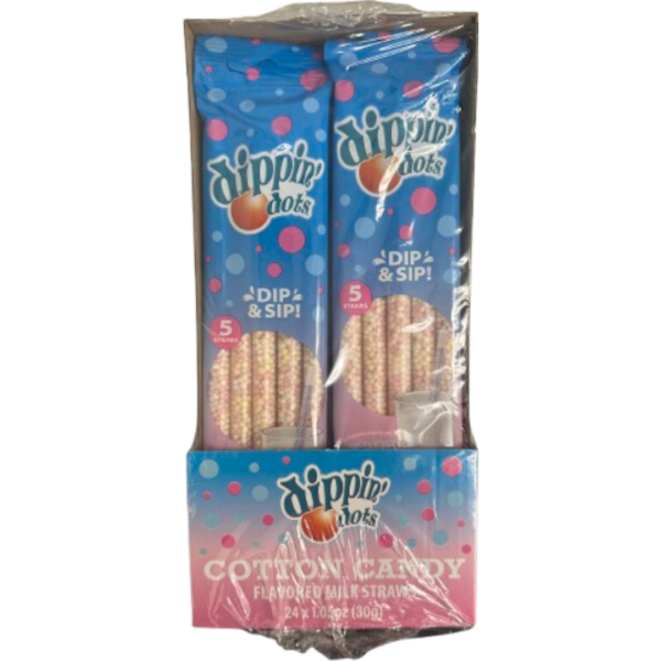 Dippin Dots Candy Straws Cotton Candy Five Pack 24x30g