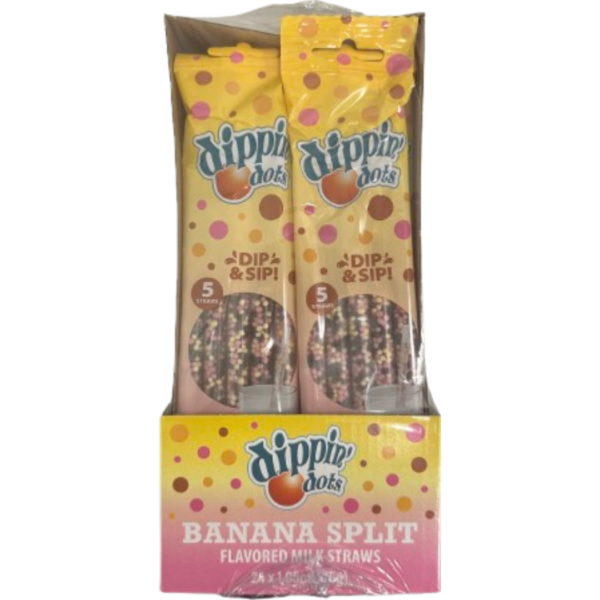 Dippin Dots Milk Straws Banana Split Five Pack 24x30g