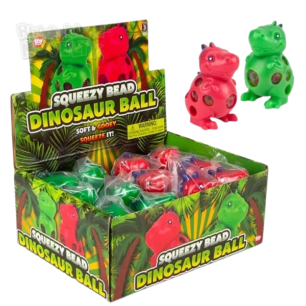 RIN Squeezy Bead Dinosaur 3.5" Ball 12