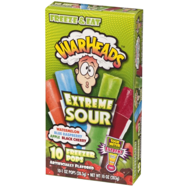Jel Sert Warheads Freezer Pops Extreme Sour 12x10oz