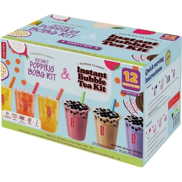 POCAS Bubble Tea DIY Kit 6 Variety Party Pack (3 Flavors x 2 Sets) x 12