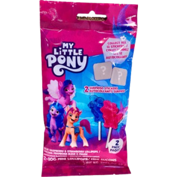 Exclusive Brand My Little Pony Mini Lollipop With Sticker Peg Bag 12x20g