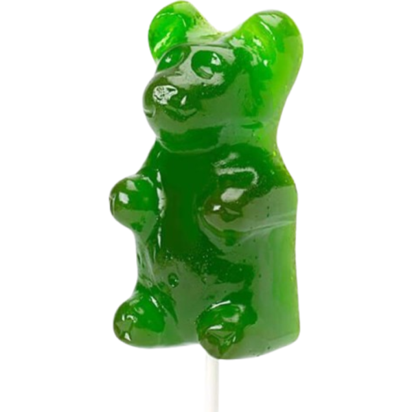 GGB Candies Giant Gummy Bear On a Stick Sour Apple 12x.1/2lb