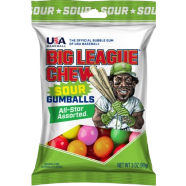Big League Chew Sour Gumball Peg Bag 12x3oz