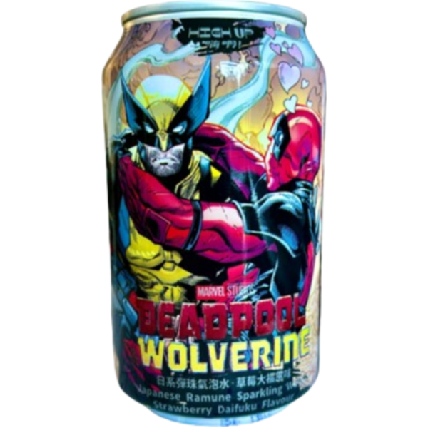 Deadpool Wolverine Strawberry Diafuku Ramune Taiwanese 24x330ml