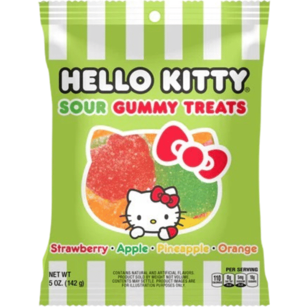 Taste Of Nature Hello Kitty Sour Gummi Treats Peg Bag 12x5oz