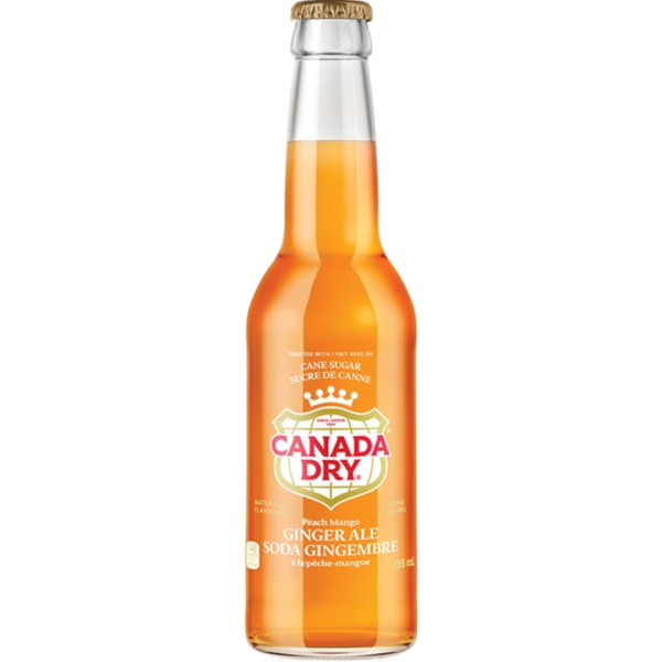 Canada Dry Peach Mango Cane Sugar 24x355ml (Best Before December 01 2025)