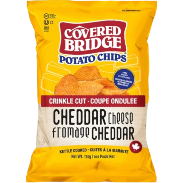 Covered Bridge Potato Chips Crinkle Cheddar 12x170g
