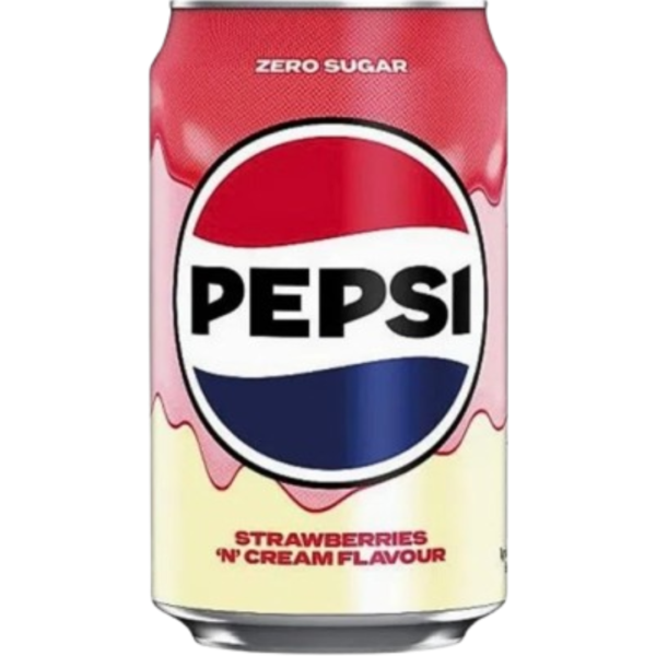 Pepsi Strawberries N Cream Soda Zero Sugar British 24x330ml