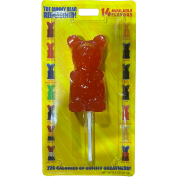 GGB Candies Giant Gummy Bear On a Stick Fruity Bubblegum 12x.1/2lb
