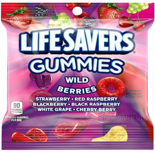 Lifesavers Gummies Wild Berries Peg Bag 12x3.22oz