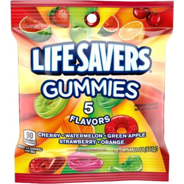 Lifesavers Gummies Five Flavors Peg Bag 12x3.22oz