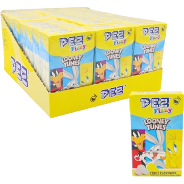 PEZ Fizzy Looney Tunes Flip Top Box British 24x30g