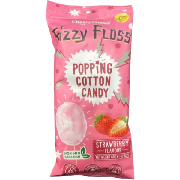 Fizzy Floss Popping Cotton Candy Strawberry 30x60g