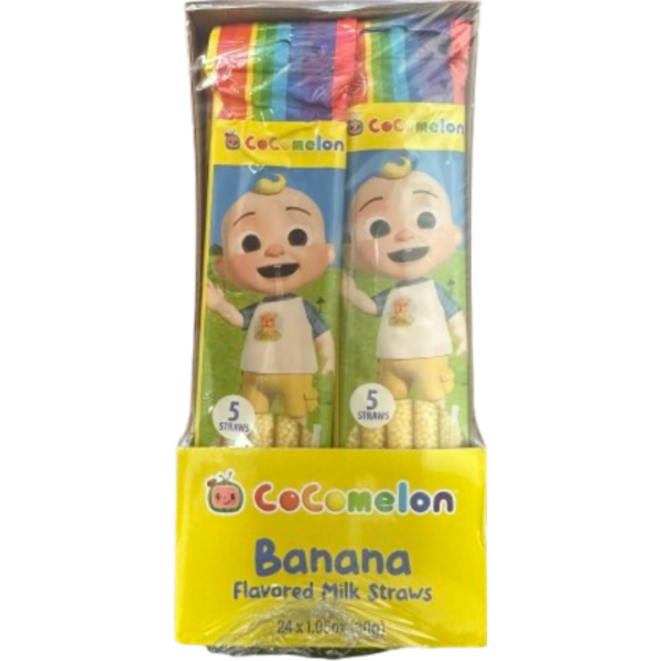 Cocomelon Dip & Sip Banana Milk Straws Five Pack 24