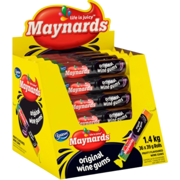 Beacon Maynards Original Wine Gums Roll South Africa 36x39g