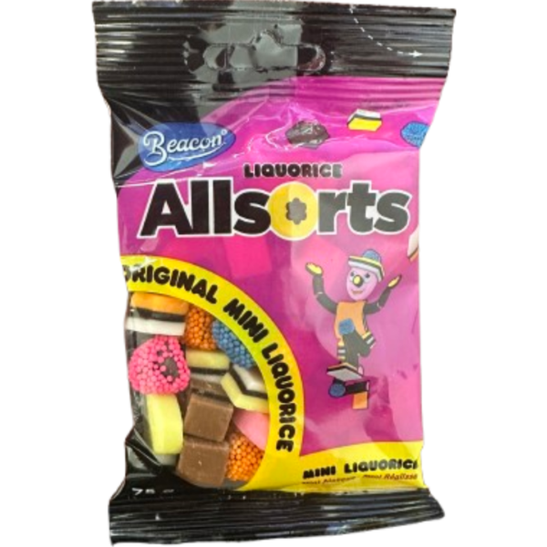 Beacon Allsorts Original Mini Liquorice South Africa Peg Bag 24x75g