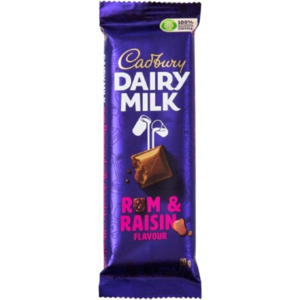 Cadbury Dairy Milk Rum & Raisin South Africa 24x80g