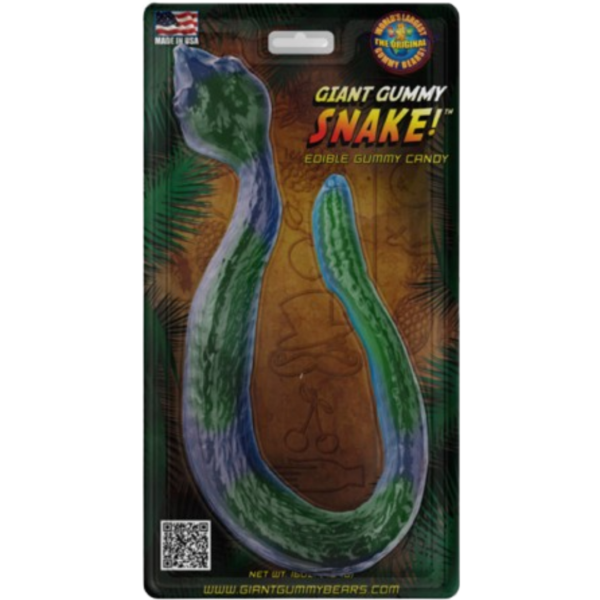 GGB Candies Giant Gummy Rattlesnake Blue Raspberry & Sour Apple 6x14oz