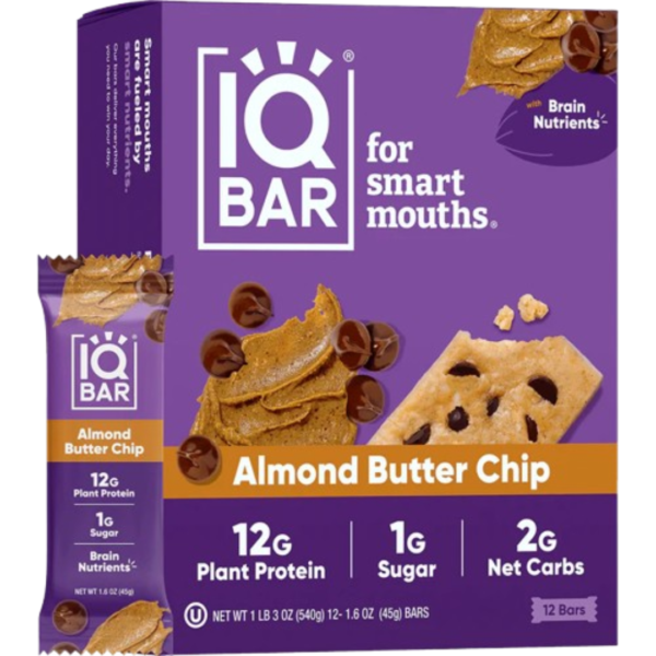 IQ Bar Almond Butter Chip 12x1.6oz