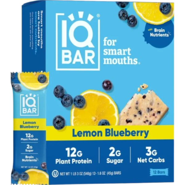 IQ Bar Lemon Blueberry 12x1.6oz