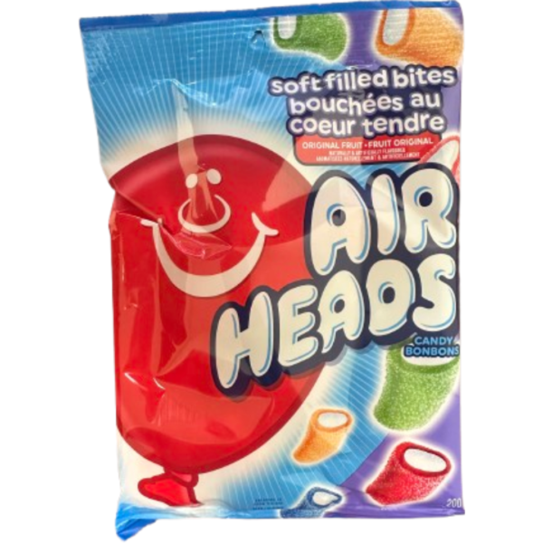 Airheads Soft Filled Bites Fruit Peg Bag 12x200g