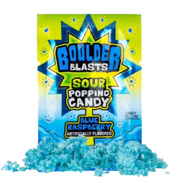 Koko's Boulder Blast Sour Blue Raspberry Popping Candy 24