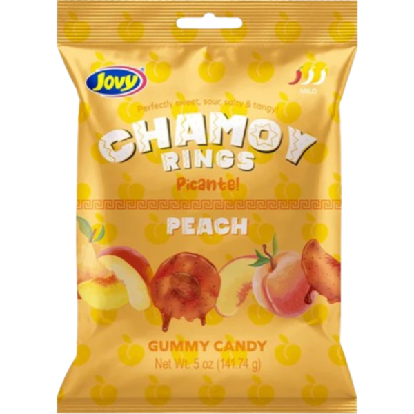 Jovy Chamoy Gummy Peach Rings 8x5oz