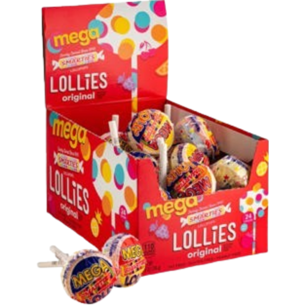 Smarties Mega Lollies Box 24