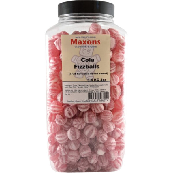 Maxon Unwrapped Cola Fizzballs Jar British 3.4Kg