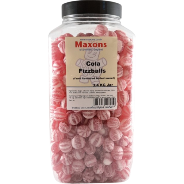 Maxon Unwrapped Cola Fizzballs Jar British 3.4Kg