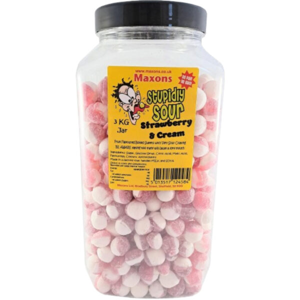 Maxon's Stupidly Sour Strawberry & Cream Jar British 3kg