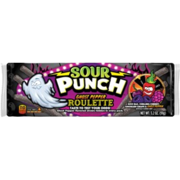 Sour Punch Ghost Pepper Roulette Straws 24x3.2oz