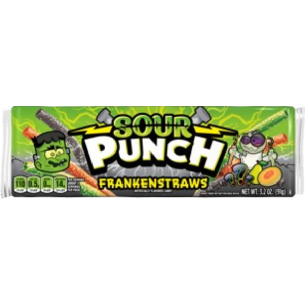 Sour Punch Franken Straws Tray Halloween 12x3.2oz