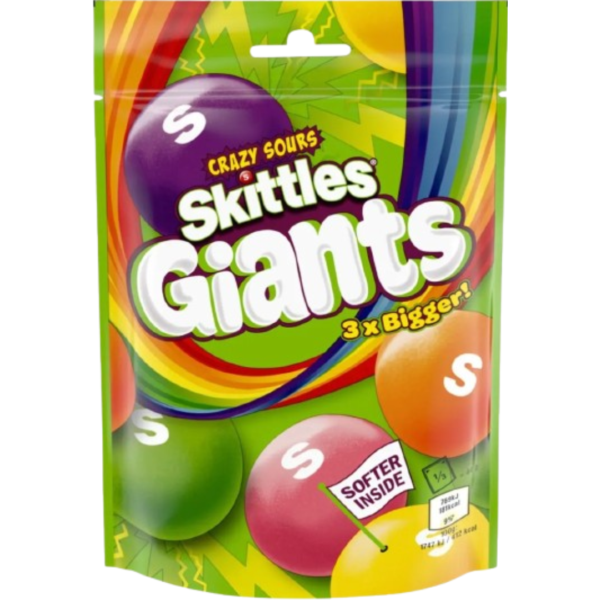 Skittles Giants Crazy Sours British Peg Bag 15x132g