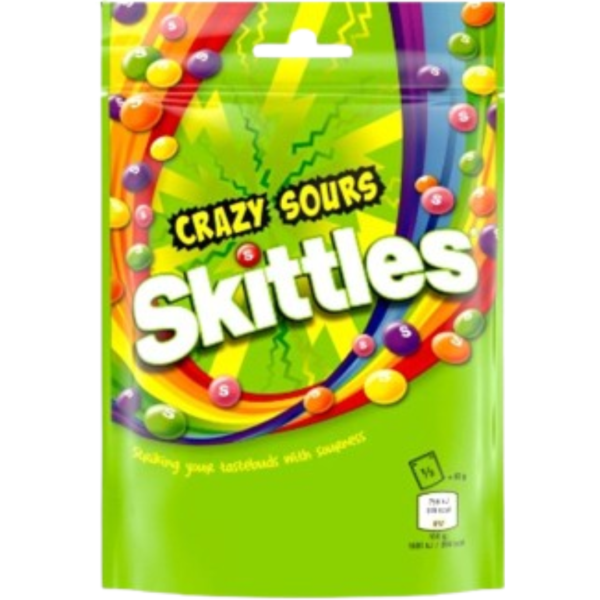 Skittles Crazy Sours British Peg Bag 15x136g