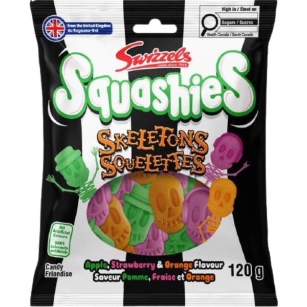 Swizzels Squashies Skeletons Peg Bag 12x120g