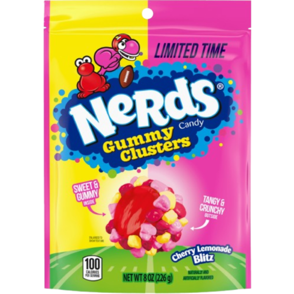 Ferrara Nerds Gummy Clusters Cherry Lemonade Resealable Bag 6x8oz