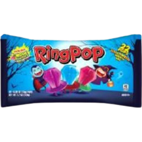 Bazooka Ring Pop Twenty Two Pieces Bag Halloween 8x7.7oz