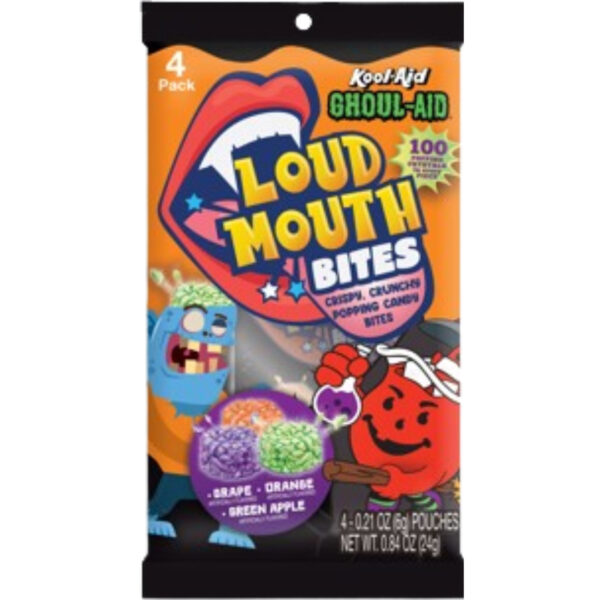 Hilco Kool-Aid Ghoul-Aid Four Pk. Loud Mouth Bites Halloween Peg Bag 12x0.84oz
