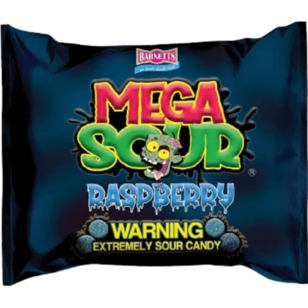 Mega Sour Raspberry British 12x104g