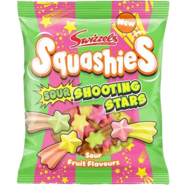 Swizzels Squashies Sour Shooting Stars British 12x100g