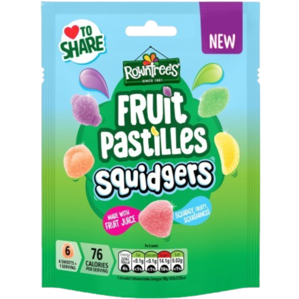 Rowntrees Fruit Pastilles Squidgers Pouch British 9x120g